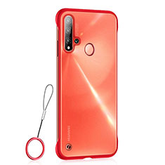 Custodia Ultra Sottile Trasparente Rigida Cover Opaca U01 per Huawei P20 Lite (2019) Rosso