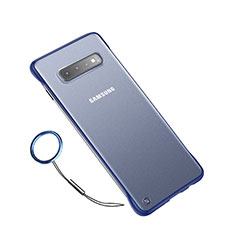 Custodia Ultra Sottile Trasparente Rigida Cover Opaca U01 per Samsung Galaxy S10 Plus Blu