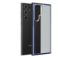 Custodia Ultra Sottile Trasparente Rigida Cover Opaca U04 per Samsung Galaxy S23 Ultra 5G Blu