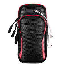 Fascia da Braccio Custodia Armband Corsa Sportiva Universale A01 per Huawei P60 Pocket Rosso e Nero