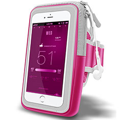 Fascia da Braccio Custodia Armband Corsa Sportiva Universale A02 per Handy Zubehoer Mikrofon Fuer Smartphone Rosa Caldo