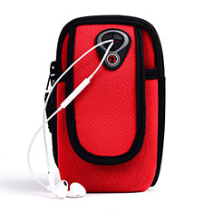 Fascia da Braccio Custodia Armband Corsa Sportiva Universale A04 per Handy Zubehoer Mikrofon Fuer Smartphone Rosso