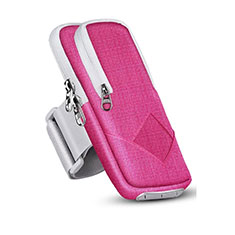 Fascia da Braccio Custodia Armband Corsa Sportiva Universale A05 per Nokia 1.4 Rosa Caldo