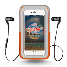 Fascia da Braccio Custodia Armband Corsa Sportiva Universale per Handy Zubehoer Mikrofon Fuer Smartphone Arancione