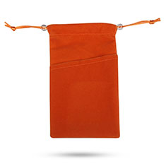 Marsupio Tasca Sacchetto in Velluto Cover Universale per Accessoires Telephone Casques Ecouteurs Arancione