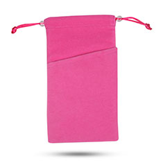 Marsupio Tasca Sacchetto in Velluto Custodia Universale per Realme 6s Rosa Caldo