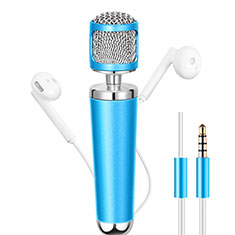 Microfono Mini Stereo Karaoke 3.5mm per Accessories Da Cellulare Custodia Impermeabile Cielo Blu