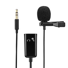 Microfono Mini Stereo Karaoke 3.5mm K01 per Accessoires Telephone Supports De Bureau Nero