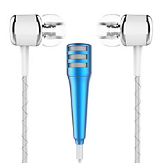 Microfono Mini Stereo Karaoke 3.5mm M01 per Samsung Galaxy S6 Edge+ Plus Blu