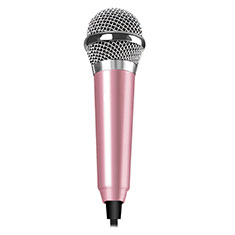 Microfono Mini Stereo Karaoke 3.5mm M04 per Accessories Da Cellulare Custodia Impermeabile Rosa