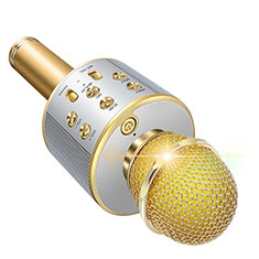 Microfono Mini Stereo Karaoke 3.5mm M06 per Motorola Moto G8 Power Oro
