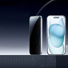 Pellicola in Vetro Temperato Protettiva Privacy Proteggi Schermo Film S01 per Apple iPhone 15 Pro Chiaro