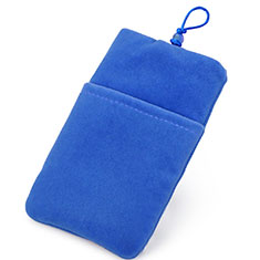 Sacchetto in Velluto Custodia Marsupio Universale T01 per Handy Zubehoer Mini Lautsprecher Blu