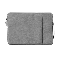 Sacchetto in Velluto Custodia Tasca Marsupio S02 per Samsung Galaxy Book Flex 13.3 NP930QCG Grigio