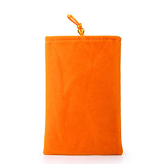 Sacchetto in Velluto Custodia Tasca Marsupio Universale per Xiaomi Redmi Note 10 5G Arancione