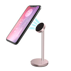 Sostegno Cellulari Magnetico Supporto Smartphone Universale B05 per Wiko U Feel Oro Rosa