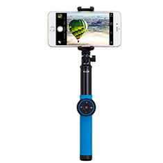 Sostegnotile Bluetooth Selfie Stick Tripode Allungabile Bastone Selfie Universale T21 per Accessoires Telephone Supports De Bureau Blu