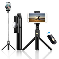 Sostegnotile Bluetooth Selfie Stick Tripode Allungabile Bastone Selfie Universale T22 per Samsung Galaxy Xcover 3 SM-G388f SM-G389f Nero