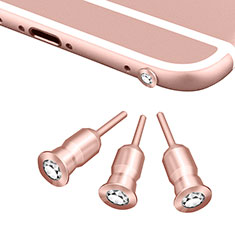 Tappi Antipolvere Jack Cuffie 3.5mm Anti-dust Android Apple Anti Polvere Universale D02 per Google Pixel 6a 5G Oro Rosa