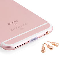 Tappi Antipolvere Jack Cuffie 3.5mm Anti-dust Android Apple Anti Polvere Universale D05 per Google Pixel 6a 5G Oro Rosa
