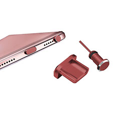 Tappi Antipolvere USB-B Jack Anti-dust Android Anti Polvere Universale H01 per Samsung Galaxy F12 Rosso
