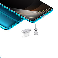 Tappi Antipolvere USB-C Jack Anti-dust Type-C Anti Polvere Universale H03 per Samsung Galaxy S6 Edge+ Plus Argento