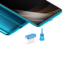 Tappi Antipolvere USB-C Jack Anti-dust Type-C Anti Polvere Universale H03 per Huawei P Smart Pro 2019 Blu