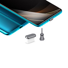 Tappi Antipolvere USB-C Jack Anti-dust Type-C Anti Polvere Universale H03 per Samsung Galaxy S6 Edge+ Plus Grigio Scuro