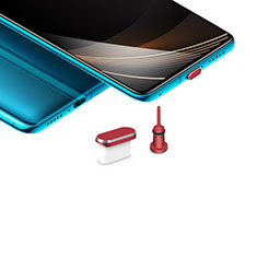 Tappi Antipolvere USB-C Jack Anti-dust Type-C Anti Polvere Universale H03 per Xiaomi Redmi 10 Prime Rosso