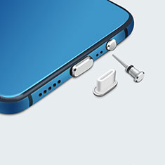 Tappi Antipolvere USB-C Jack Anti-dust Type-C Anti Polvere Universale H05 per Apple iPhone 15 Plus Argento