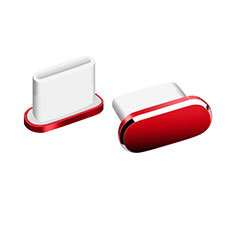 Tappi Antipolvere USB-C Jack Anti-dust Type-C Anti Polvere Universale H06 per Apple iPad Pro 12.9 (2022) Rosso