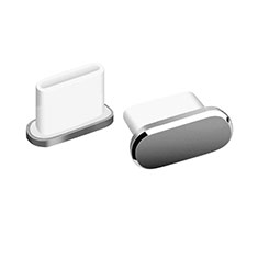 Tappi Antipolvere USB-C Jack Anti-dust Type-C Anti Polvere Universale H06 per Apple iPhone 15 Plus Grigio Scuro
