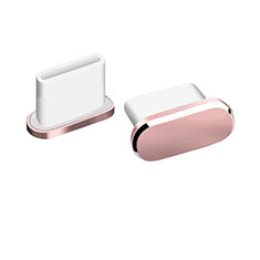 Tappi Antipolvere USB-C Jack Anti-dust Type-C Anti Polvere Universale H06 per Apple iPhone 15 Plus Oro Rosa