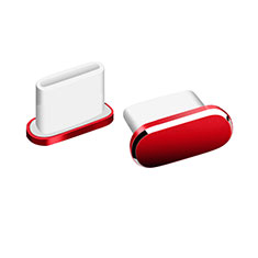 Tappi Antipolvere USB-C Jack Anti-dust Type-C Anti Polvere Universale H06 per Apple iPhone 16 Pro Rosso