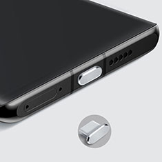 Tappi Antipolvere USB-C Jack Anti-dust Type-C Anti Polvere Universale H08 per Samsung Galaxy S6 Edge+ Plus Argento