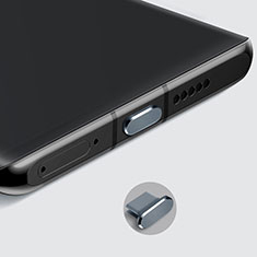 Tappi Antipolvere USB-C Jack Anti-dust Type-C Anti Polvere Universale H08 per Apple iPhone 15 Plus Grigio Scuro