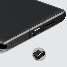 Tappi Antipolvere USB-C Jack Anti-dust Type-C Anti Polvere Universale H08 per Apple iPhone 15 Plus Nero