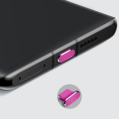 Tappi Antipolvere USB-C Jack Anti-dust Type-C Anti Polvere Universale H08 per Xiaomi Redmi Note 13 Pro+ Plus 5G Rosa Caldo