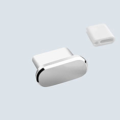 Tappi Antipolvere USB-C Jack Anti-dust Type-C Anti Polvere Universale H10 per Handy Zubehoer Halterungen Staender Argento