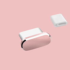 Tappi Antipolvere USB-C Jack Anti-dust Type-C Anti Polvere Universale H10 per Apple iPhone 15 Oro Rosa