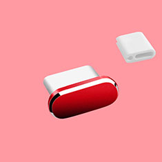 Tappi Antipolvere USB-C Jack Anti-dust Type-C Anti Polvere Universale H10 per Apple iPhone 15 Plus Rosso