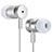 Auricolari Cuffie In Ear Stereo Universali Sport Corsa H31 Argento