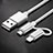 Cavo da Lightning USB a Cavetto Ricarica Carica Android Micro USB C01 per Apple iPad Air 10.9 (2020) Argento