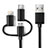 Cavo da Lightning USB a Cavetto Ricarica Carica Android Micro USB C01 per Apple iPad Mini Nero