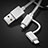 Cavo da Lightning USB a Cavetto Ricarica Carica Android Micro USB C01 per Apple iPad New Air (2019) Argento