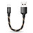 Cavo da USB a Cavetto Ricarica Carica 25cm S03 per Apple iPad 3 Nero