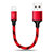 Cavo da USB a Cavetto Ricarica Carica 25cm S03 per Apple iPad 4 Rosso