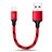 Cavo da USB a Cavetto Ricarica Carica 25cm S03 per Apple iPhone 12 Rosso