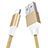 Cavo da USB a Cavetto Ricarica Carica D04 per Apple iPad Air 2 Oro