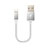 Cavo da USB a Cavetto Ricarica Carica D18 per Apple iPhone Xs Max Argento